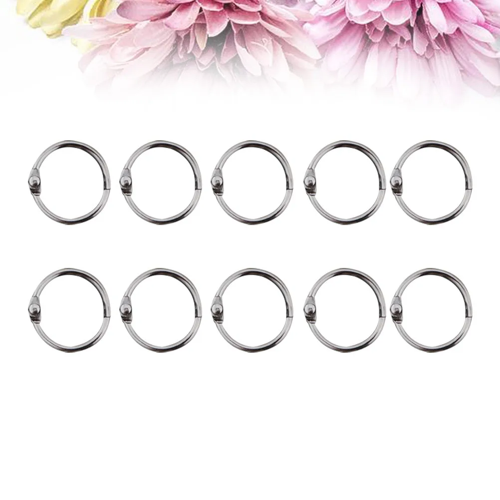 50Pcs 20Mm 튼튼한 금속 루즈 리프 링 바인더 용 간편한 개폐 스냅 북 서클 노트 카드 메모 파일 키 체인