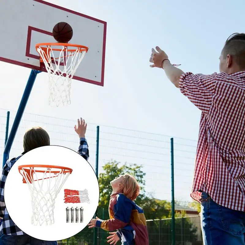 Basketball Hoop 35/45CM Hanging Basketball Hoop Wall Mounted Goal Hoop Rim Net Sports Netting Indoor Outdoor Wall Mounted Easy Installation