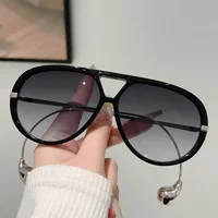 GM LUMIAS Oversized Pilot Sunglasses New in Fashion Double Bridge Gradient Sun Glasses Women Trendy Luxury Brand Design Shades 2