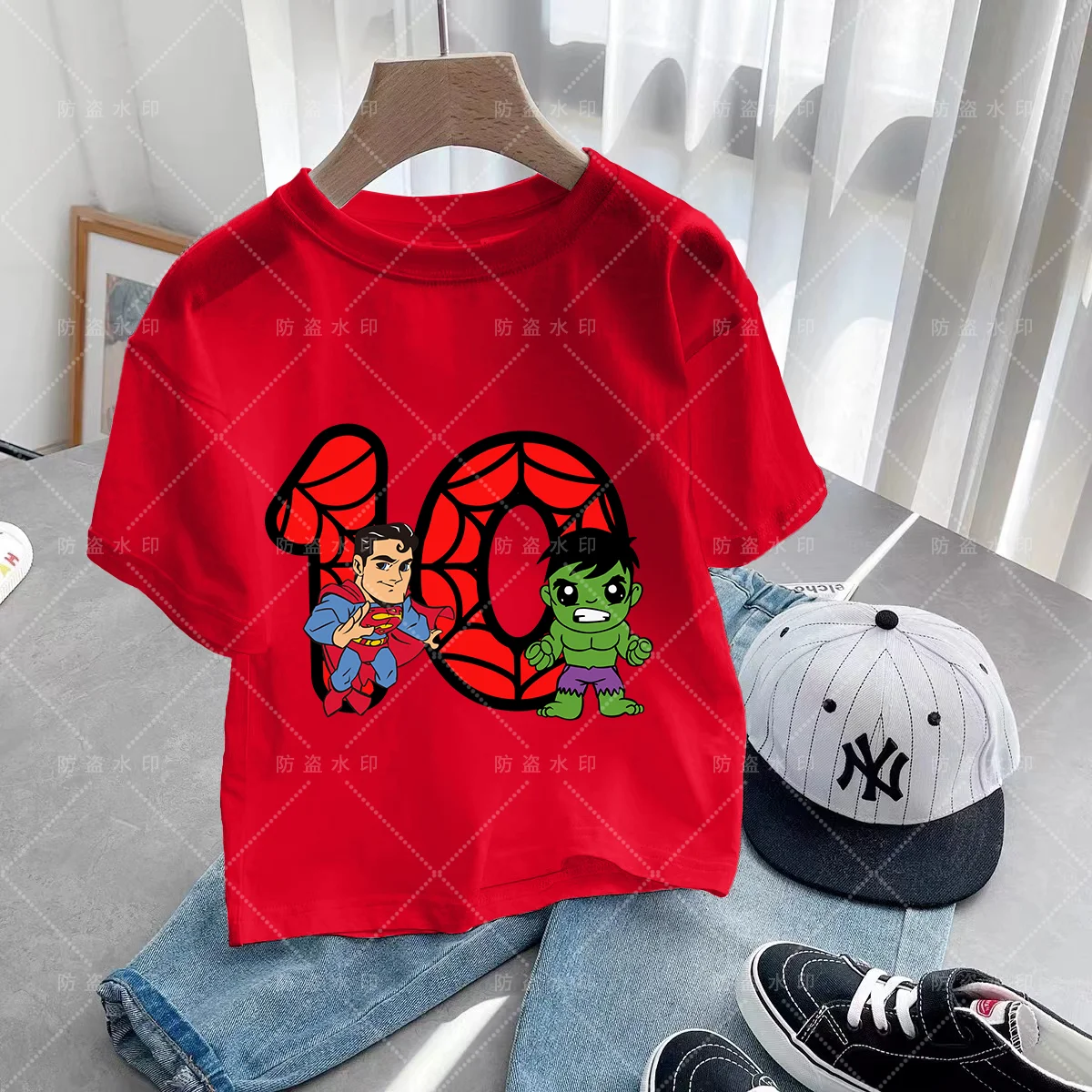 Birthday Number 3-12 Summer Short Sleeve Children's Clothing T-shirts for Children Cartoons Kawaii Spiderman Top Kawaii Cartoons 2