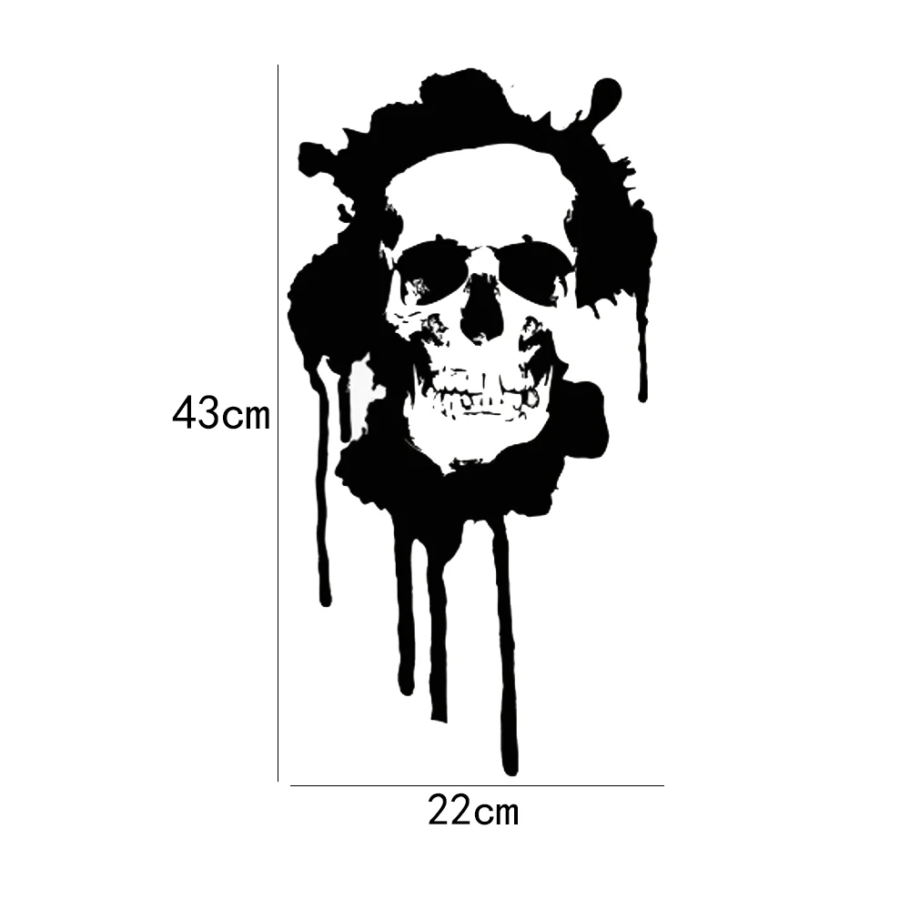 Skull Bone Wall Decal Style Modern Grunge Teens Bedroom Man Cave Bar Party Interior Decor Door Window Vinyl Stickers