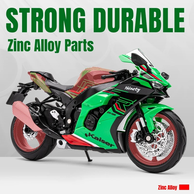 1/12 KAWASAKI Ninja ZX-10R Toy Motorcycle Diecast Metal Model Super Racing Sound & Light Collection Gift For Boy Children 4