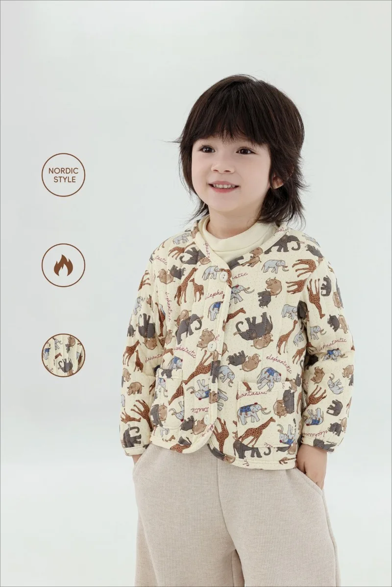 Kids Velvet Jacket - Nordic Style Cotton Coat for Autumn Winter