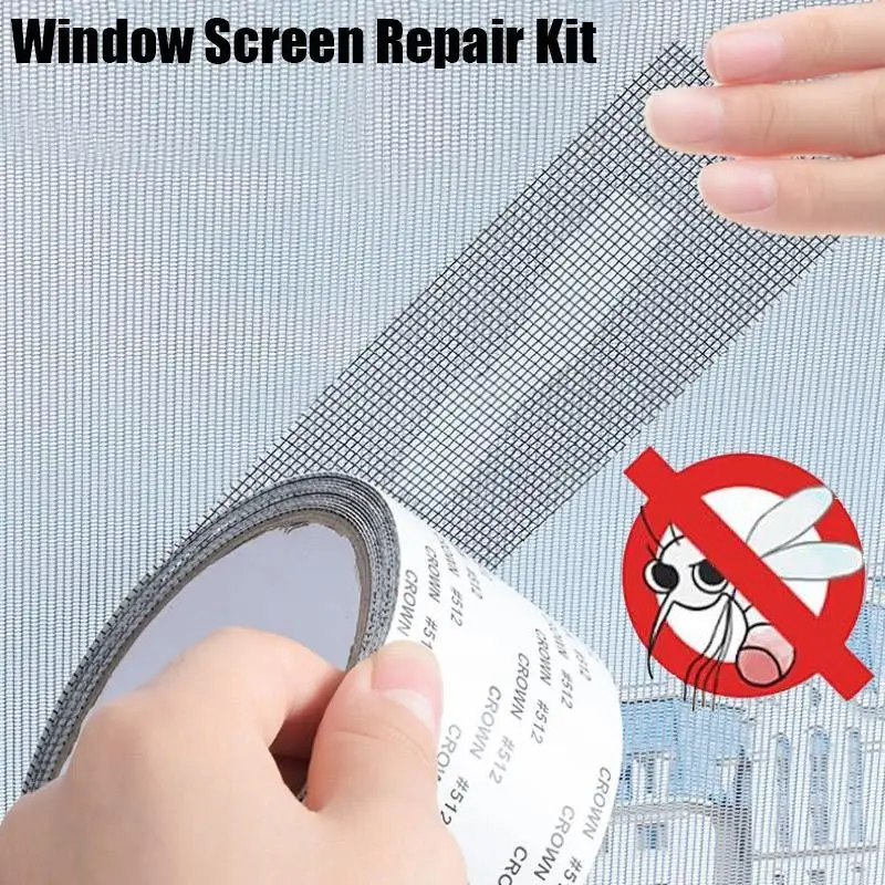 

Window Screen Repair Tape Self Adhesive Mesh Tape Net Door Fix Patch Anti Insect Mosquito Mesh Broken Holes Repairing