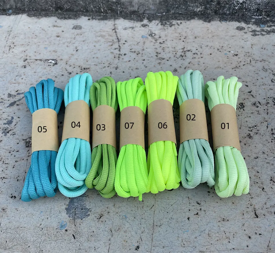 Flache, runde Sneaker-Schnürsenkel für Nike Dunk Low Green Lake Blue 100–120–140–160 cm – Detail 5