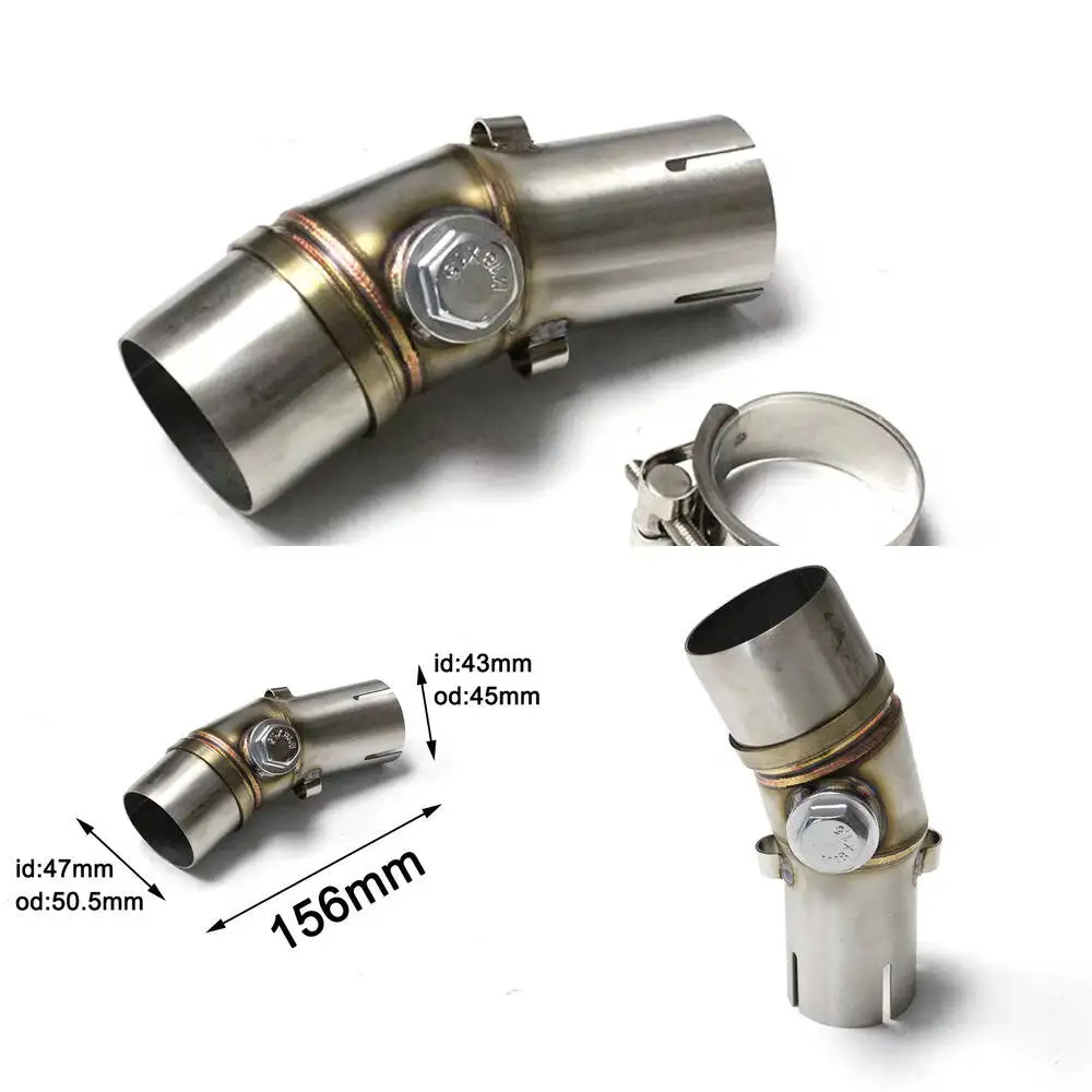 ท่อเชื่อมต่อกลางสำหรับรถมอเตอร์ไซค์ Z650 รุ่น Exhuast Er6n Ninja 650 Versys Kawasaki ขนาด 51 มม. ท่อไอเสียรถมอเตอร์ไซค์ 1