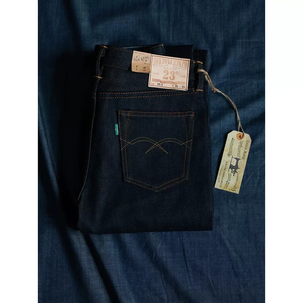 BOB DONG 23oz Extra Heavy Selvedge Denim Jeans Lot 35-3 Raw Denim Slim Straight Leg Pants 3
