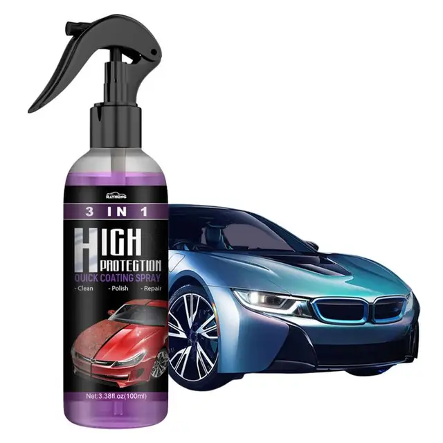 3 In 1 High Protection Quick Car Coating Spray Coat Ceramic Coating Car Wax Polish 100ML Car Wash&Wax Hydrophobic Top Coat 2