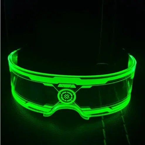 Hot Sale LED Luminous Glasses Electronic Visor Light Up Glasses Creative Technology Luminous Party LED Future 7 Colors