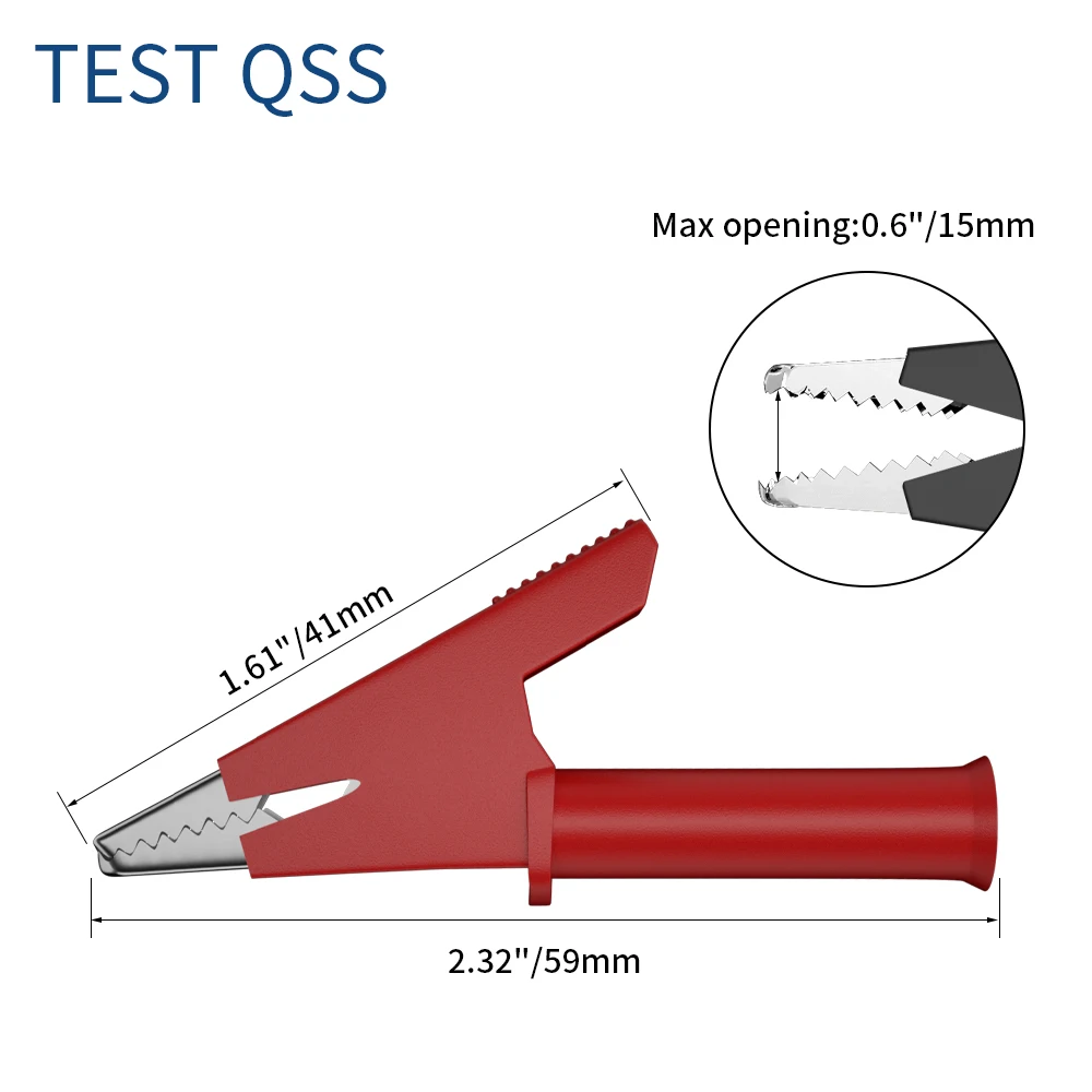 QSS 5Pcs 4MM 바나나 플러그 악어 클립 멀티 미터 테스트 리드 Stackable 케이블 와이어 1M 전기 도구 액세서리 Q.70054-1