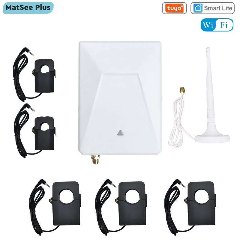 Tuya 스마트 와이파이 단일 3 상 양방향 전력 에너지 계량기, 5 전류 변압기 모니터, 전력 소비 발전 