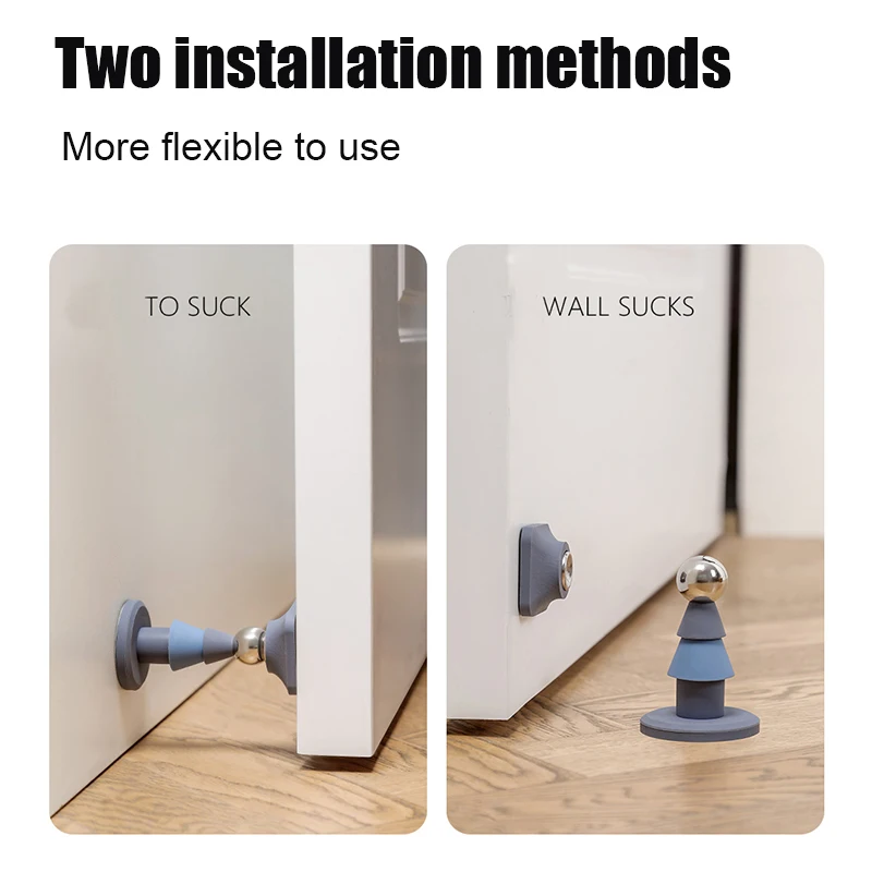 Door Stopper Silicone Door Stopper Magnetic Door Stopper No Punching Magnetic Suction Door Rear Retainer Silicone Mute Bedroom Stopper Accessories