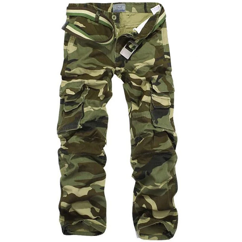 Camouflage Broek Multi Pocket Cargo Camo Broek Pantalon Homme Heren Overalls Army Track Broek|Casual Pants| - AliExpress