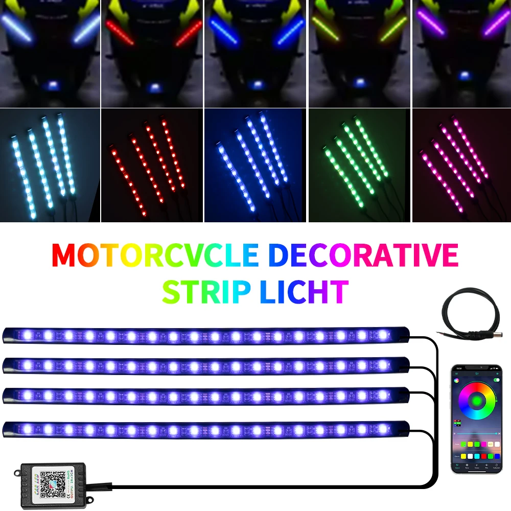 Motorcycle Led Lights Wireless Remote Music APP Control RGB Atmosphere