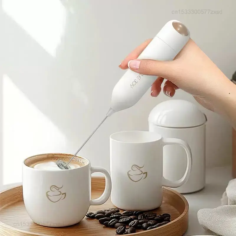 Circle Joy Portable Mini Electric Milk Frother Foam Maker Handheld Food Home Kitchen Electric Coffee Mixer for Coffee Cappuccino 4