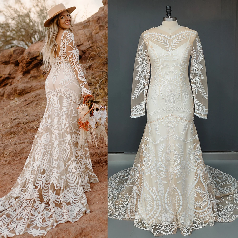 bohemian elopement dress