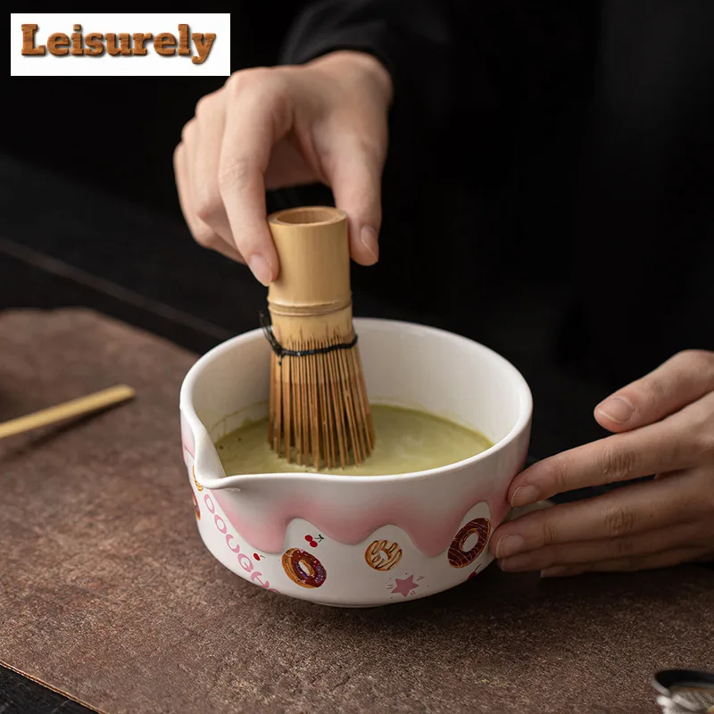 Japanese Cheese Pattern Tea Set Matcha Green Tea Blending Bowl Brush Bamboo Utility Brush Tool Kitchen Matcha Bamboo Accessories