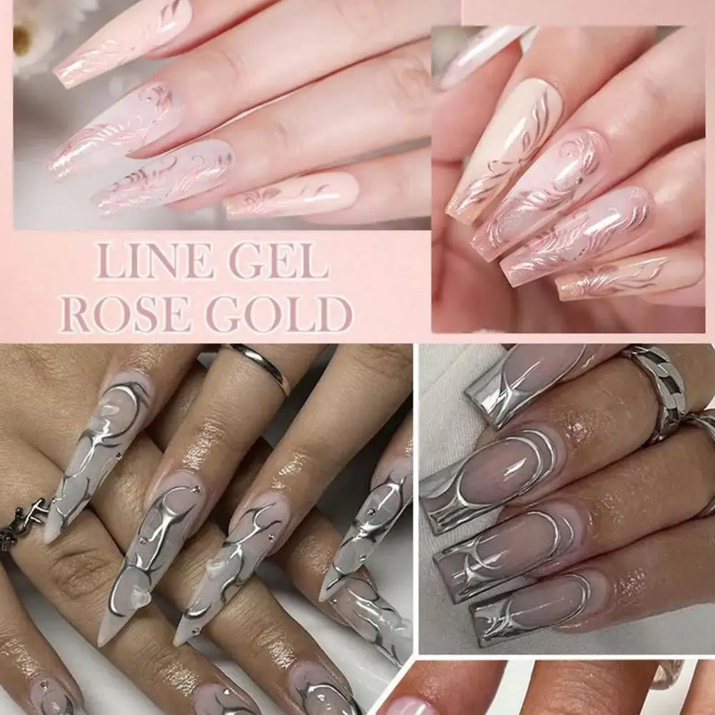 

Ручка для рисования для маникюра, липкая клейкая лента для ногтей, долговечная ручка для маникюра с зеркалом, глянцевая, эластичная для рисования ногтей