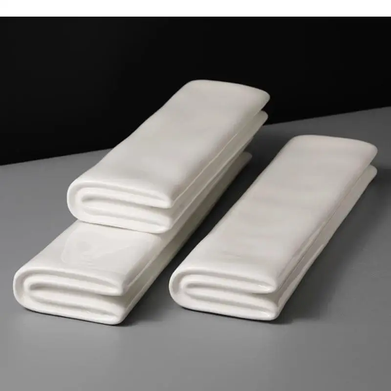Solid Color Ceramic Folding Long Plate Restaurant Sushi Dessert Snack Plates Molecular Cuisine Specialty Tableware