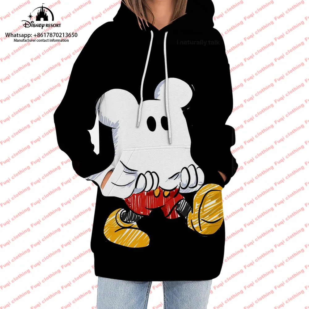 

2023 New Halloween Hoodie Dress Sweater Fashion Disney Dress Sweatshirt Dress 3d Allover Printing Women Hoodie
