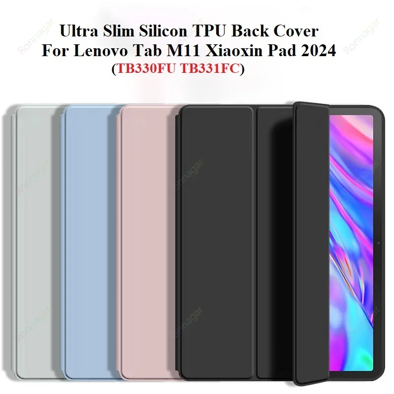 Slim Tri-Fold Stand Smart Case for 11 Tablet - Wake/Sleep Function, Soft Cover