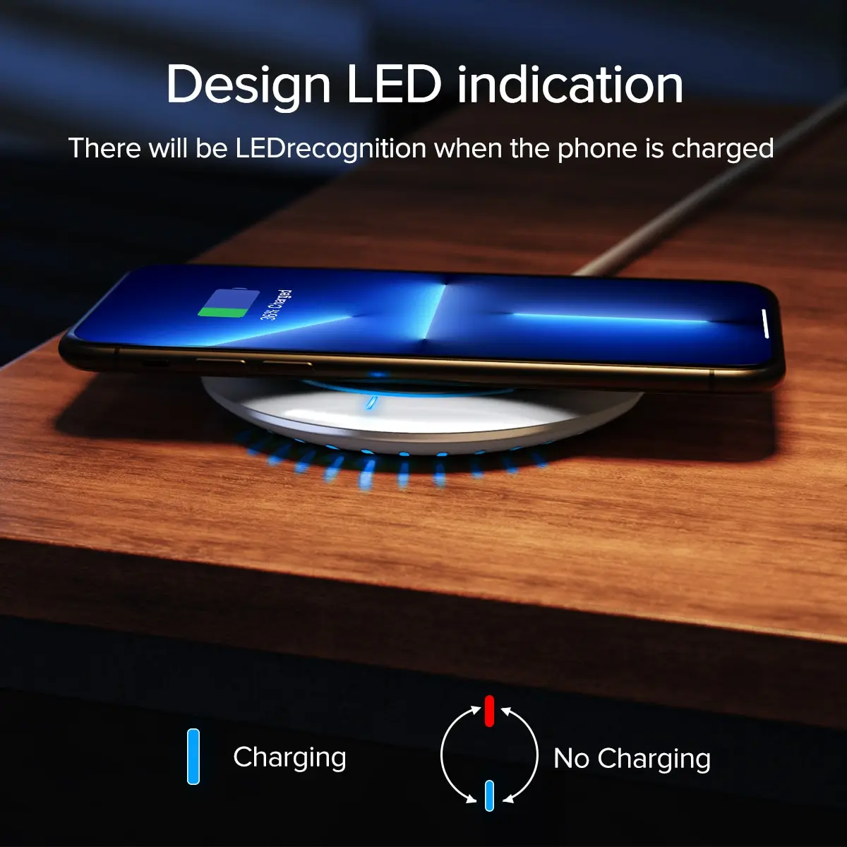 Universal 15W Fast Wireless Charging Pad with USB Qi Technology
