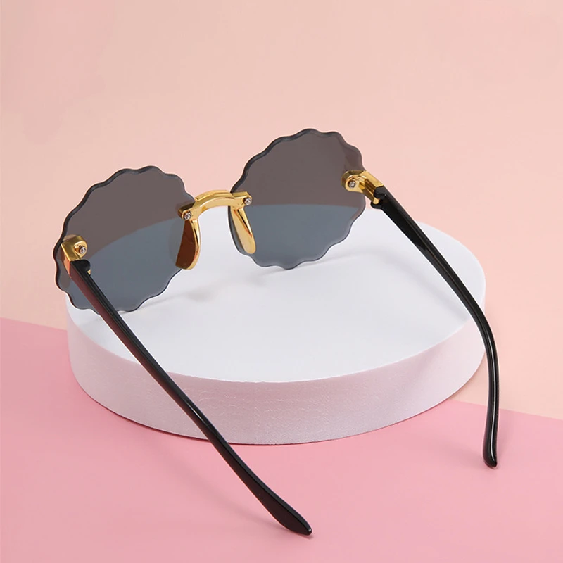 Oversized Rimless Flower Round Sunglasses Women Trendy Ocean Lenses Men's Sun Glasses Shades UV400 Eyewear Shades lentes de sol