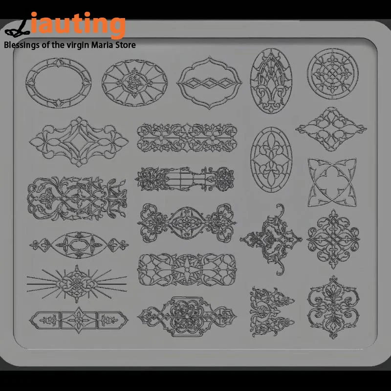 핫세일 3D 실리콘 네일아트 몰드 유럽풍 레트로 패턴 레이스 디자인 데코레이션..