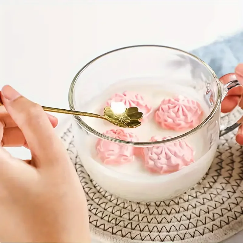 Stainless Steel Spoon Flower Pattern Coffee Tea Stirring Dessert Spoon Creative Kitchen Utensils Kitchenware Drink Accessories