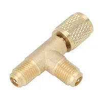 Adaptateur en T de couremplaçant rapide de conditionneur avec noyau de assujeten laiton, structure robuste SAE, adaptateur en T HAVC pour R22, R12, R134, 1/4 po 1