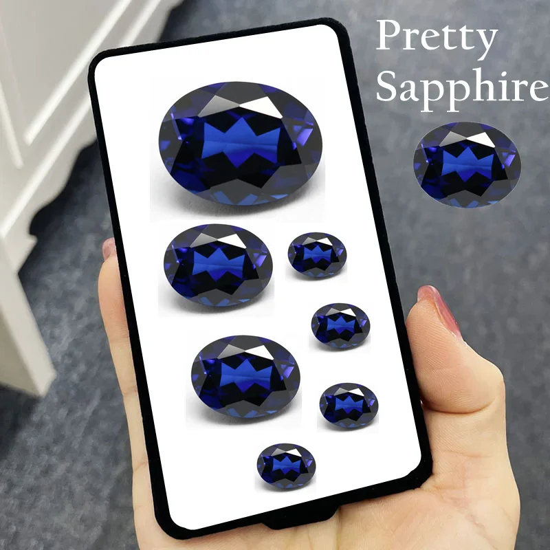 Wunderschöner blauer Saphir, Saphir mit ovalem Facettenschliff, Edelsteine für Schmuckherstellung/Sammlung/Einsetzen in Ringanhänger.