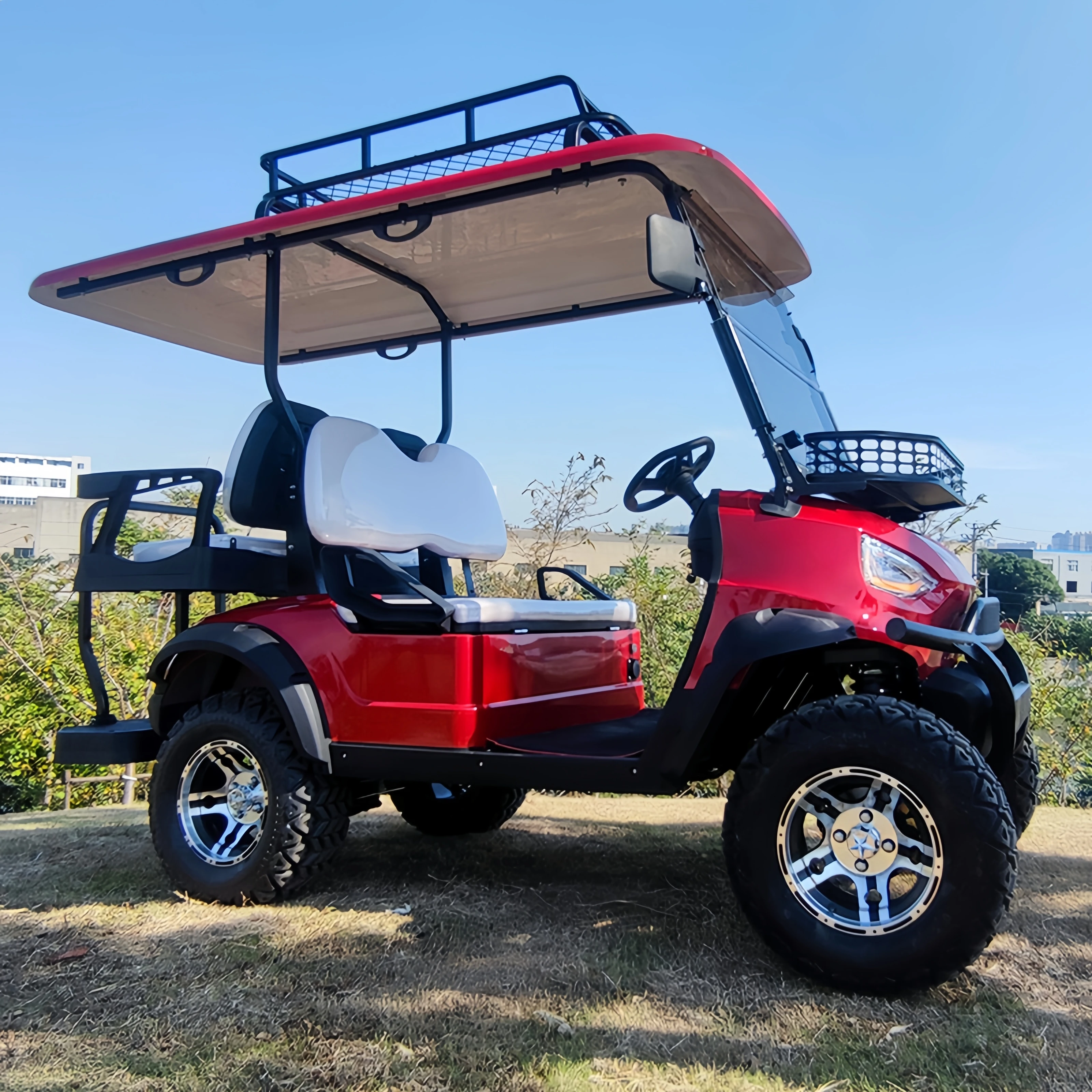 Design Factory 2+2 Seat Sightseeing Bus Club Cart Electric Golf Buggy Hunting Car With 4 Seater electric Golf Cart