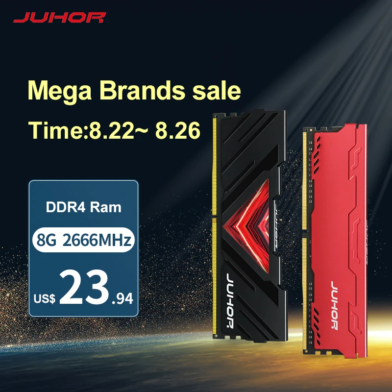 Memória De Juhor Ram Rgb Ddr4 16gb (2x8gb) 3200mhz 32gb 3200mhz Kit Led