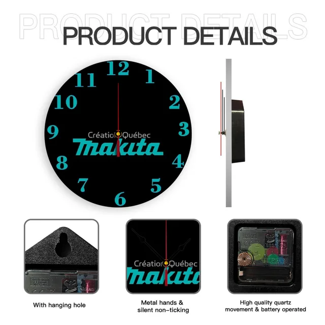 Makita 3D wall clock for home, office, hotel, restaurant, school decoration 5