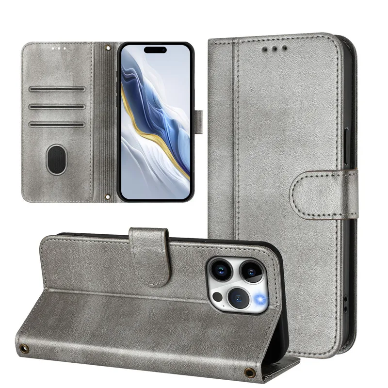 Magnetic Leather Wallet Flip Case with Card Holder - Premium Protective Phone Cover
