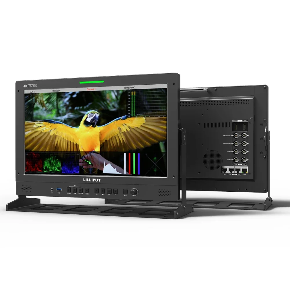 Lilliput Q15 HDR 3D-LUT 15.6 Inch 4K HDMI In Out 12G-SDI Broadcast Studio Monitor 12G-SFP Fiber Optic Input Connection