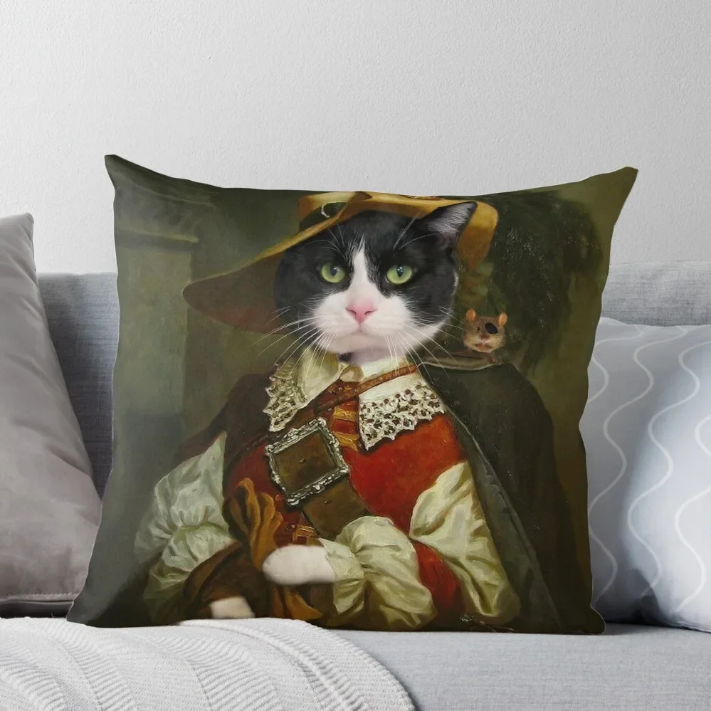

Captain Handsome - Tuxedo Cat Throw Pillow pillows decor home christmas cushions covers Luxury Living Room Decorative Cushions