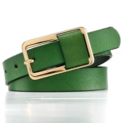 Elegant Women's PU Leather Belt - 2.3cm Width Fashionable Waist Accessory - 105cm (Green)