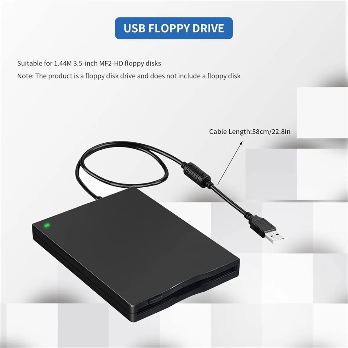 A14M USB 플로피 디스크 리더 드라이브 3.5인치 FDD 휴대용 1.44MB 외장 디스크 드라이브 (PC, 노트북, 데스크탑용)