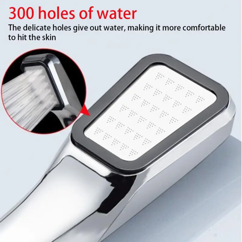 Holes Shower Head High Pressure Rainfall Water Saving With Chrome ABS Sprayer Nozzle Square Shower Bathroom Accessories