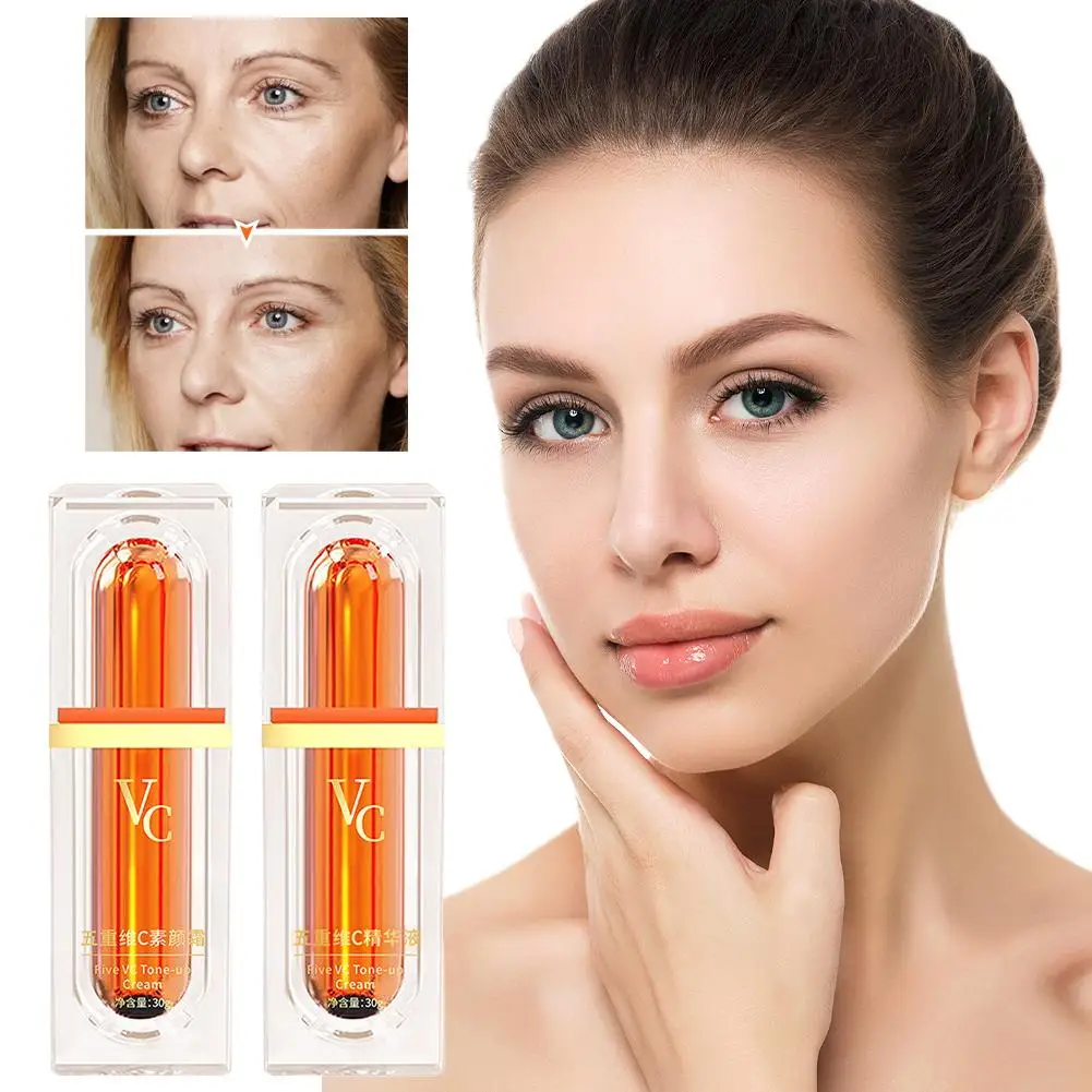 

Five Vitamin C Tone-up Cream VC Whitening Brightening Cosmetics Cream Lazy Moisturizing Makeup Natural Care Concealer Skin Z5Q9