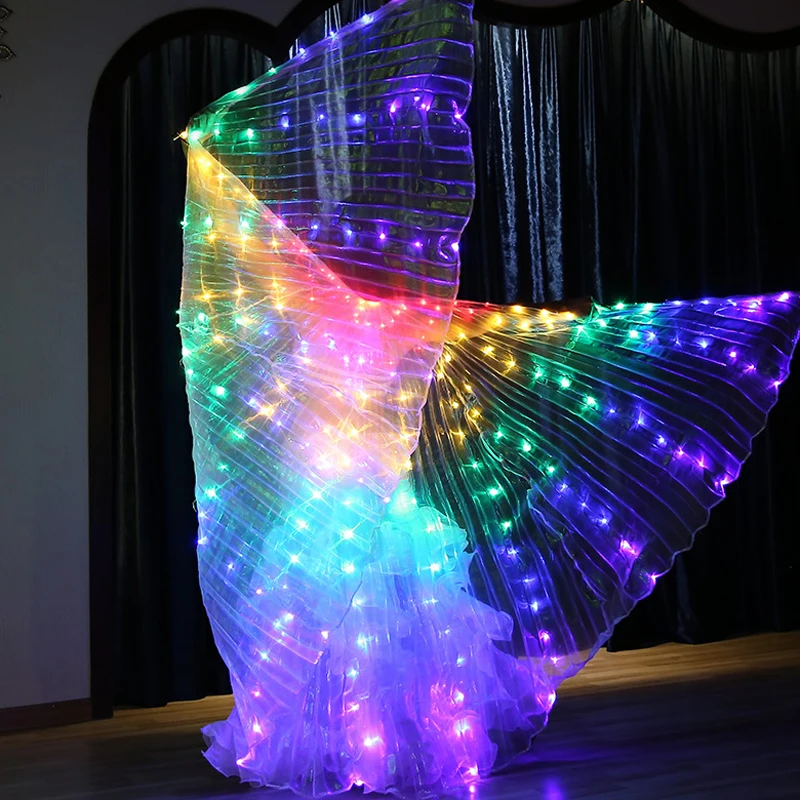 光るライトアップ衣装ダンスマントベリーダンス LED 蝶の羽