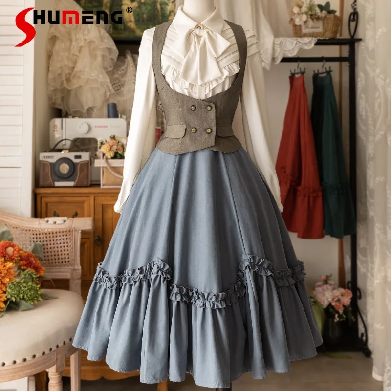 Petal Swing Skirt Japanese Rojita Style Elegant Complex Classical Spring And Autumn All-Match Skirts 2024 Spring New Clothes