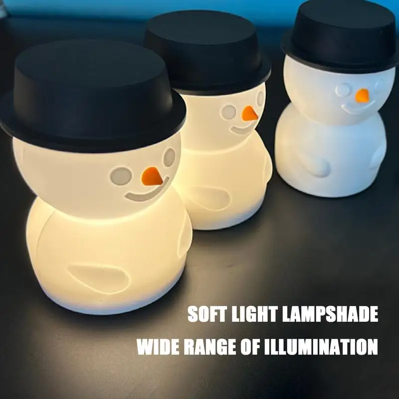 

Snowman Lights LED Night Light Cartoon Soft Silicone Lamp Children Birthday Gifts Room Decoration Sleeping Lights Christmas Lamp