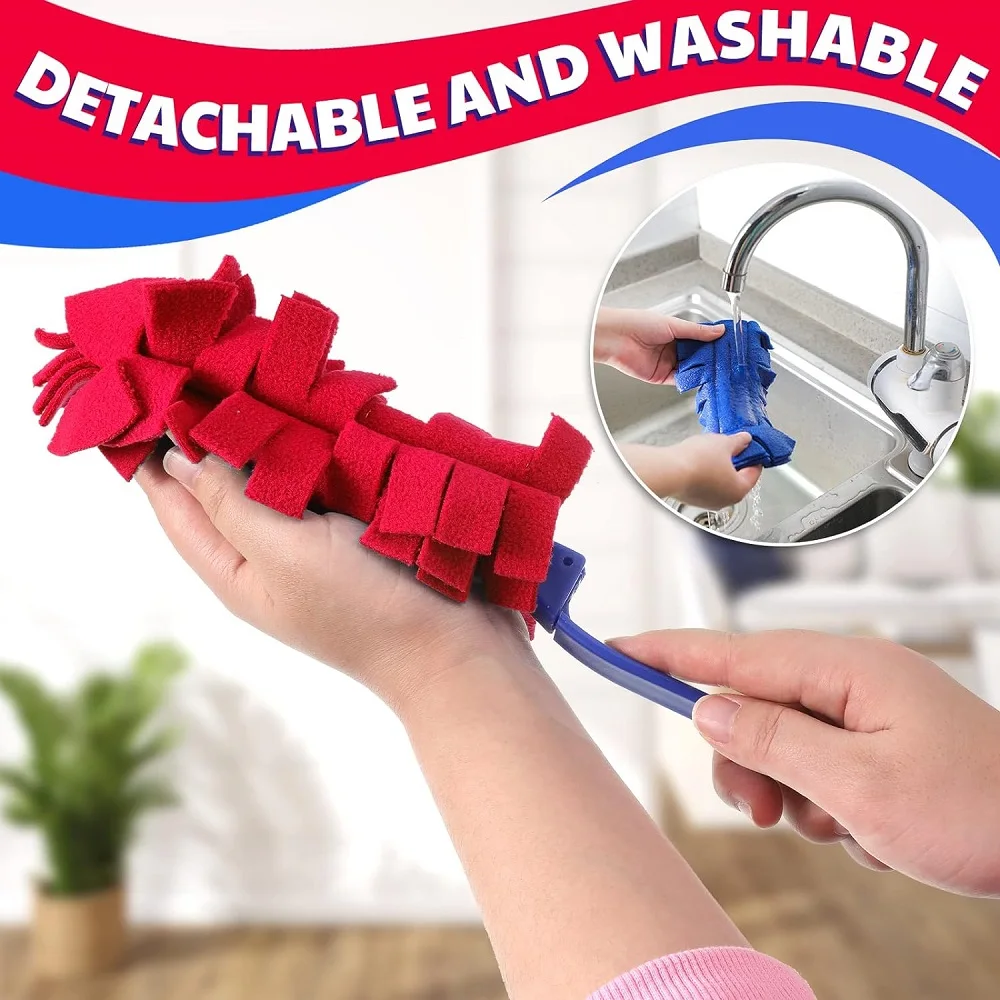 Description Picture 3 of item2PCS Duster Refills with Foldable Handle Cleaning Fleece Reusable Sweeper Dust Pads for Cleaning Ceiling Fan Hardwoods