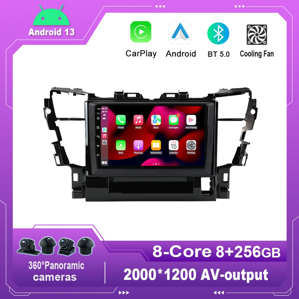 

9 Inch Android 13.0 Car Radio Multimedia Video Player Navigation For Toyota Alphard H30 2015-2020 No 2din 2 din dvd