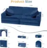 Modular Kids Sensory 12pc Certified Convertible Sectional Sofa