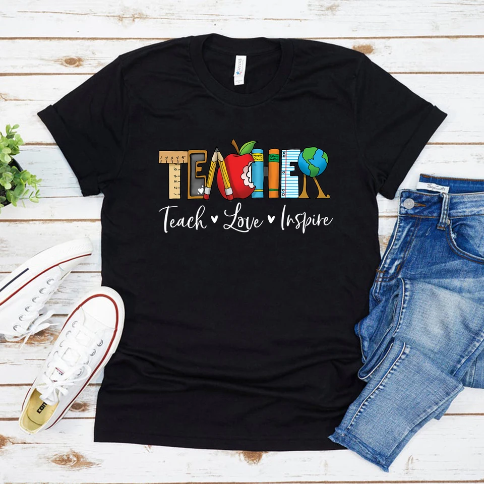 "In My Teacher Era" Graphic T-Shirt For Women - Inspirational Teacher Tee - View #4