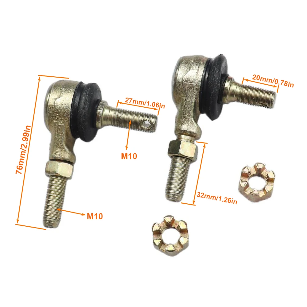 1 Pair M10 Left & Right Hand Thread Steering Tie Rod Ends For 50cc 70cc 90cc 110cc 125cc 150cc 200cc 250cc ATV Quad 4-Wheeler 1 pair 6005918 00 g 6005919 00 g left