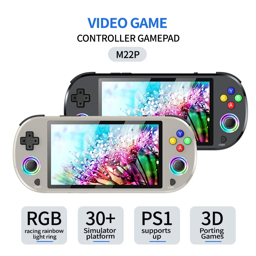M22 Pro Retro Handheld Game Console 5.0″ HD 1920*1080 IPS Display Support LINUX/ Emelec 4.3 for PSP Portable Pocket Video Playe